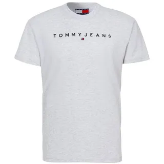 Tommy Jeans Reg Linear Logo Kurzarm-T-Shirt Silver Grey L