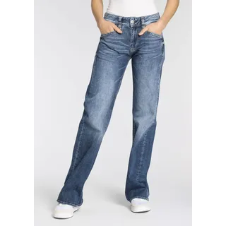 Bootcut-Jeans HERRLICHER "Prime New Denim Light" Gr. 32, Länge 34, blau (dolphin34) Damen Jeans Bootcut
