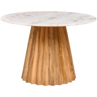 Livetastic Esstisch, Natur, Holz, Stein, Mangoholz, vollmassiv, Holz, rund, rund, 76x115x115 cm, schnell aufzubauende und stabile Arbeitsfläche, Esszimmer, Tische, Esstische, Esstische rund