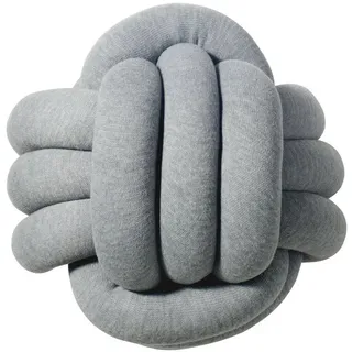 nordic coast company Knotenkissen, Grau, Textil, 40x40 cm, Wohntextilien, Kissen, Dekokissen