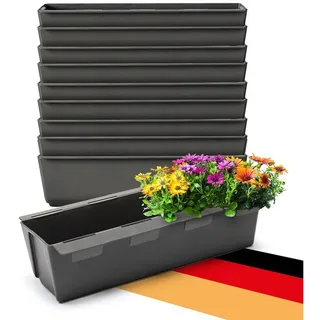 BigDean Paletten Blumenkasten 37 x 13 x 9,5 cm Anthrazit