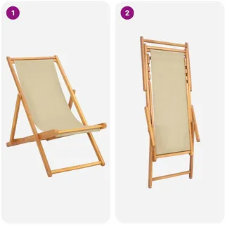 vidaXL Liegestuhl 1 St. 0 x 0 x 0 cm beige