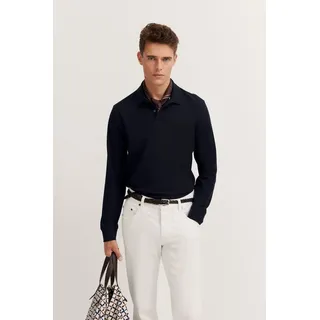 bugatti Langarm-Poloshirt mit langen Ärmeln blau XXL
