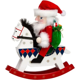 SIKORA Weihnachtsfigur Serie E große XL Nussknacker Reiterlein aus Holz rot
