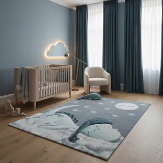KADIMA DESIGN COGNE Kinderteppich 160 x 230 cm Blau