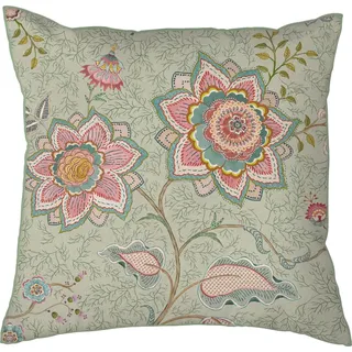 PiP Studio Dekokissen Zierkissen "Mumbai Morning", gefüllt, Perkal Blumen/Ornamente grün