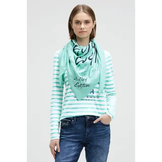 Soccx SOCCX, Dreieckstuch aus Flauschstrick mit Wording Prints new aqua), Material: 53% Viskose, 43% Polyester, 4% Elasthan, Modetücher