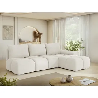 Mirjan24 Eckcouch mit Schlaffunktion 2-Sitzer Beige