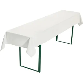 REDBEST Tischdecke Biertisch Tischdecke "Seattle", Baumwolle Uni weiß 90 cm x 260 cm