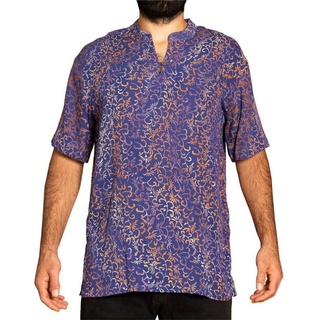 PANASIAM Hawaiihemd Kurzarmhemd Wachsbatik Herren Hemd in lebendigen Mustern und leuchtenden Farben langlebiges Sommerhemd Freizeithemd bunt M