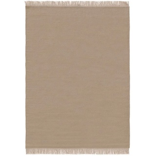 Wollteppich Liv, benuta, rechteckig, Höhe: 5 mm, Kunstfaser,  Berber, Ethno-Style, Wohnzimmer beige|weiß