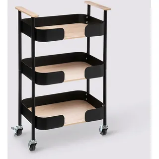 5five simply smart Küchenwagen, Schwarz, Metall, 28.2x22.5x45.5 cm