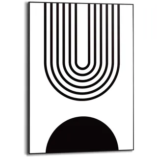 Poster REINDERS "Abstrakt", schwarz (farbe rahmen: schwarz, farbe bild(er): schwarz, weiß), B:50cm H:70cm T:1,6cm, MDF, Bilder, Poster, im Holzrahmen