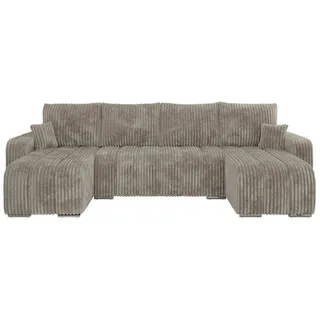 Wohnlandschaft mit Schlaffunktion Kirasso , braun , Maße (cm): B: 320 H: 86