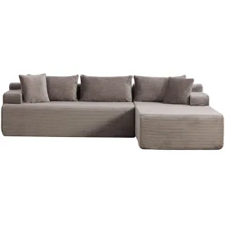 Ecksofa, Grau, Textil, Mode, Rechteckig, 272x174 cm, Wohnzimmer, Sofas & Couches, Wohnlandschaften, Ecksofas