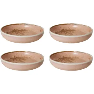 HKliving - Chef Ceramics tiefer Teller, Ø 21,5 cm, rustic pink (4er-Set)