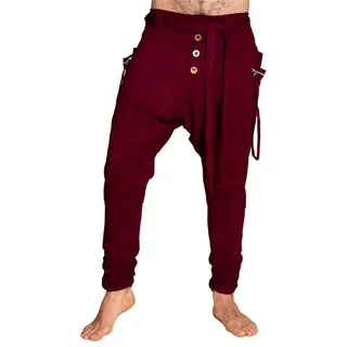 PANASIAM Haremshose Baggy Pants locker-luftige Hose mit tiefem Schritt Pumphose Pluderhose mit elastischem Bund Haremshose Relaxhose Sarouel Hose im Ethno Style rot XL