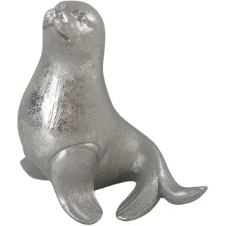 Generisch Deko Figur Seehund Seelöwe Robbe Silber maritim Seal Dekoobjekt Skulptur Statue