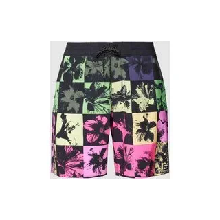 Badehose mit Allover-Muster Modell 'SUNDAYS', Black, 33