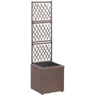 vidaXL Hochbeet mit Rankgitter 30 x 30 x 107 cm Braun