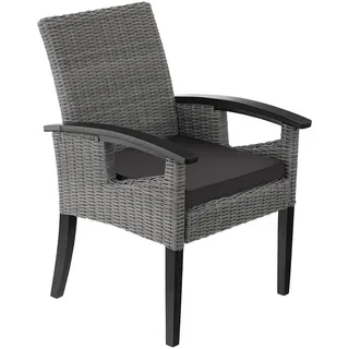 Tectake Rosarno Rattanstuhl  62,5 x 71,5 x 94 cm grau