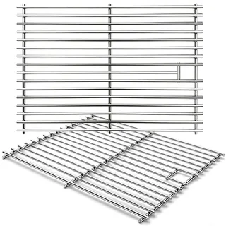 FORYEYC Grillrost Edelstahl 43 cm für Enders Boston Monroe PRO 4, Gasgrills Ersatz für Landmann Triton, Broil King Baron/Crown, Napoleon LEX 485, Nexgrill 4-Brenner - 7mm Massive Grillroste - 2 Stück