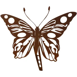 ARTTEC Schmetterling Groß Edelrost Figur - hochwertige Gartendeko aus Metall (Größe: 57 x 66,5 cm)