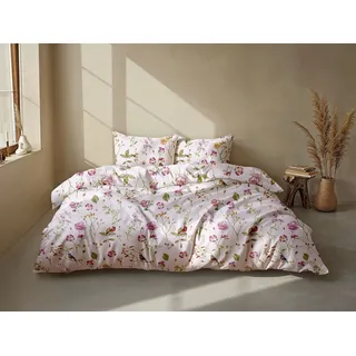 Zo Home Zita Blumen Baumwolle Pink 135 x 200 cm + 80 x 80 cm