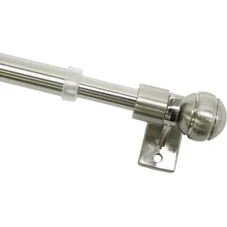 GARDINIA Caféhausstange Meran, Inkl. 2 Träger und Befestigungsmaterial zum Schrauben, Scheibenstange, Ausziehbar, Ø 8/10 mm, Länge 80-140 cm, Edelstahl-Optik