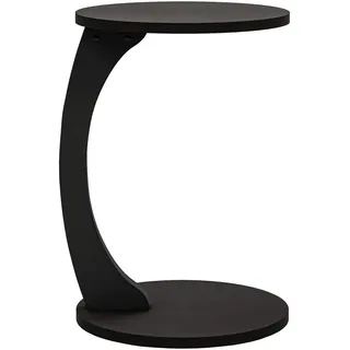[en.casa] Beistelltisch Holeby 56 x Ø 38 cm Schwarz, matt