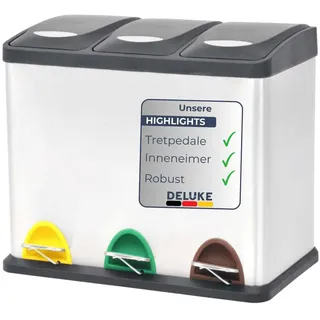 deluke Mülleimer 24 l Silber