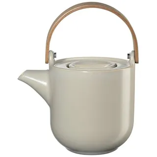 ASA SELECTION Teekanne Porzellan Teekanne mit Edelstahlfilter und glänzendem Finish 0,6 Liter, 0.6 l beige