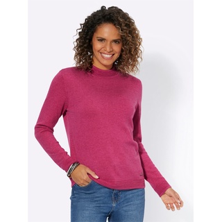 Stehkragenpullover CASUAL LOOKS "Stehkragen-Pullover" Gr. 44, pink (fuchsia, meliert) Damen Pullover Rollkragenpullover