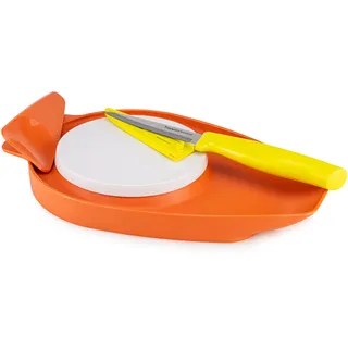 Tupperware Schneidebrett Mamsell mit Spachtel + Messer Gelb Tapferes Helferlein Orange kleines Brettchen Obst Fleisch Gemüse schneiden (inkl. 1x Bio Saatgut), 1432-9