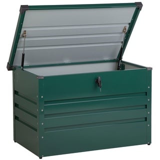 Metall-Gartentruhe 300 l dunkelgrün Kissenbox Auflagenbox für die Terrasse wasserdicht Aufbewahrungsbox Gartenbox Cebrosa