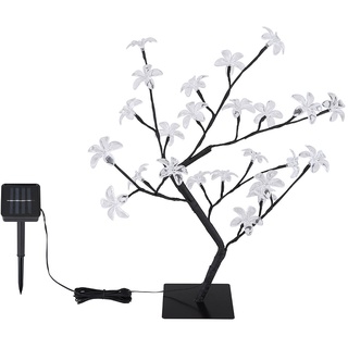 Solarlampen für Außen Garten Deko Solarleuchte Außenbereich Stecklampe im Baum Design, Erdspieß Blüten Baum, LED, H 60 cm
