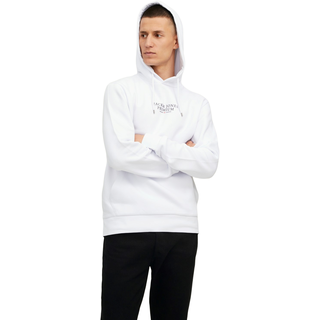 Jack & Jones Herren Hoodie Kapuzenpullover JPRBLUARCHIE- Regular Fit Regular Fit Weiß 12216335 L
