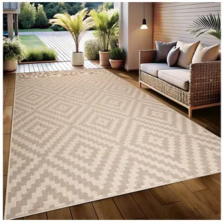 OTTO home Teppich Cordoba auch als Läufer erhältlich, rechteckig, Höhe: 3 mm, In- und Outdoor geeignet, Sisal-Optik, Wetterfest & UV-beständig, Boho beige 60 cm x 110 cm x 3 mm