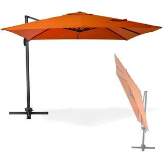 Ampelschirm Pendelschirm Kurbelschirm Sonnenschirm schwenkbar terracotta 3x3 m
