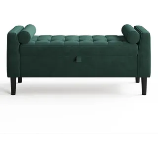 GarveeMore Polsterbank Polsterbank mit Stauraum Flurbank Sitzbank,Samt 118x43x64cm grün