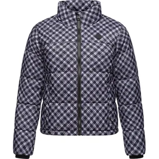 Ragwear Damen, Steppjacke warme Winterjacke wasserdicht kurz mit Hahnentritt Muster Serah Print YOUMODO Lavender Gr. M - M