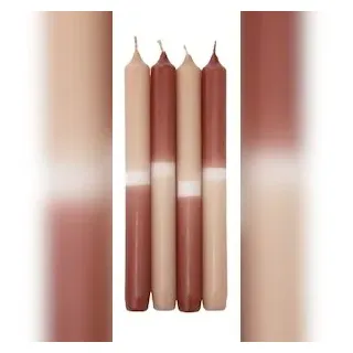 Wiedemann Kerzen Leuchterkerzen Dip Dye Kerzen Lachs / Ahorn, 250 x Ø 23 mm, 4 Stück