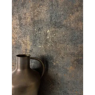 Newroom Vliestapete Perseus Black Tapete Betonoptik Beton,Zement,Glanz, Schwarz Tapete Modern Beton - Betonwand Glanzoptik Kupfer Industrial Glamour Zement Glanz für Wohnzimmer Schlafzimmer Küche, Betonwand schwarz