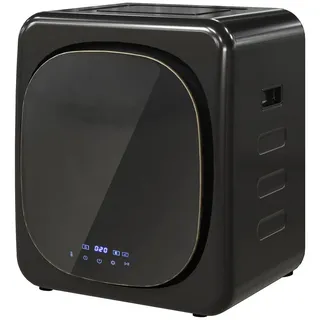 HOMCOM Mini Wäschetrockner mit 6 Programm 2,5 kg bis zu 60°C, 800W Freistehend - Schwarz