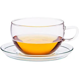 Trendglas Jena - JUMBO - Teetasse 0,4 Liter mit Glasunterteller (210106)