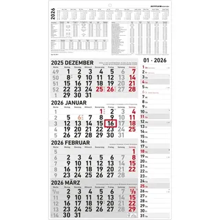 Zettler Viermonatskalender Kombi 961 33x58,8cm 2026
