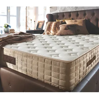 Bonnellfederkernmatratze YATAS BEDDING "Majestät Luxus, Boxspringmatratze 90x200, 140x200 cm & weitere Größen", weiß, neutral, B:120cm H:30cm L:200cm, Bezug: 74% Viskose, 26% Polypropylen, Matratzen, H3, wendbar, ergonomisch, atmungsaktiv