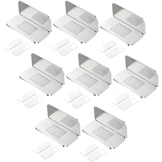 8 Stueck Magnete fuer Schranktueren Ultra Duenn Tuermagnet Selbstklebend Edelstahl Magnet Schranktuer Stark Magnete zum Kleben Schrankmagnete Tuer Magnet Tuer Magnet Schliesser Silber Ohne Bohren