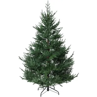 VIVANNO Künstlicher Weihnachtsbaum Premium Fichte 210 cm - Tannenbaum PE | Naturgetreuer Kunstbaum aus 100% Spritzguss, 4757 Spitzen, schwer entflammbar, inkl. Metallständer, 148 cm Durchmesser