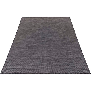 Teppich CARPET CITY "Palm" Teppiche Gr. B/L: 280 cm x 380 cm, 5 mm, 1 St., schwarz Küchenteppiche Wetterfest & UV-beständig, für Balkon, Terrasse, Küche, flach gewebt
